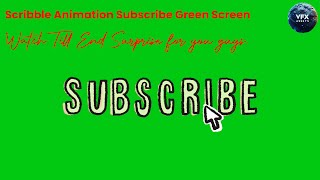 Scribble Animation Subscribe Green Screen subscribebuttongreenscreen [upl. by Sirrap]