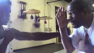 Riddick Bowe drops knowledge on young amatuer boxer [upl. by Thetis]