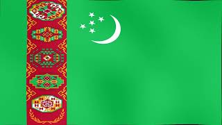 Banderas Ondeando e Himno de Turkmenistán  Waving Flags and Anthem of Turkmenistan [upl. by Adnohsar]