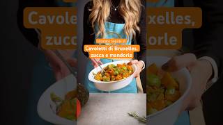 Insalata tiepida di cavoletti di Bruxelles zucca e mandorle in microonde ricetteconlazucca [upl. by Avan]