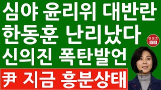 긴급 윤리위 결국 결론 못냈다 한밤 신의진 위원장 충격 발언 윤석열을 제명하라고 한동훈 난리났다 진성호의 직설 [upl. by Oberheim]