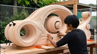 Breaking Design Rules Stunning Coffee Table with NeverSeenBefore Curved Legs by a Woodworker [upl. by Emyaj]