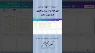 AGENDA ESCOLAR NO CANVA  COMO FAZER auladecanva papelaria canva materialescolar tutorial [upl. by Ailev896]