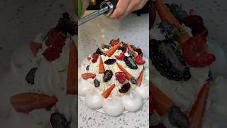 Berries Pavlova Cake 🤤🫐🍓🍰 pavlova berries cake [upl. by Ellierim863]