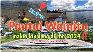 Ambon MotoVlog  Riding ke Pantai Wainitu Ambon ternyata makin cantik aja nih pantai ‼️😍👍 [upl. by Afatsuom410]