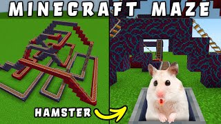 Hamster Maze in Minecraft  Roller Coaster with 125 blocks [upl. by Strephon]