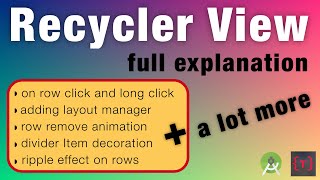 Recycler View with complete explanation  Android [upl. by Eniar8]