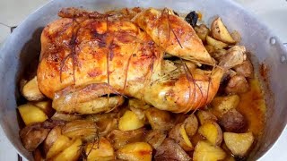 Pollo al forno intero con patate ricetta della nonna [upl. by Seidel]