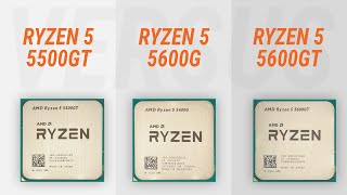 Ryzen 5 5600GT vs Ryzen 5 5500GT vs Ryzen 5 5600G w Radeon Graphics Test in 10 games at 1080p [upl. by Lester]