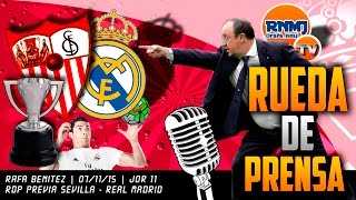 Rueda de prensa Benítez  Sevilla  Real Madrid  previa JORNADA 11 [upl. by Avner300]