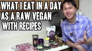 What I Eat in a Day as a Raw Food Vegan with Recipes [upl. by Nytsrik]