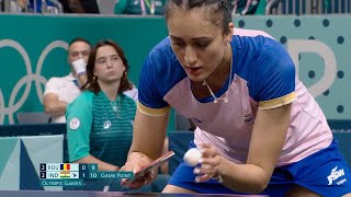 India Manika Batra vs Adina diacono Table Tennis Highlights Paris Olympics  Women’s Team Round [upl. by Aitital71]