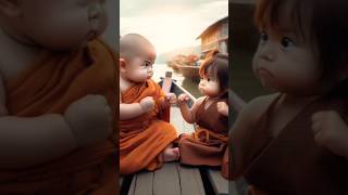 baby monk fight with girl trending cute baby monk so cute little baby monk short videofunny [upl. by Sato348]