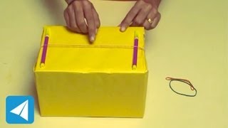 Rubber band with hollow box produces sound  Sound  Physics [upl. by Ileray]