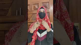 Beautiful😍 Hijab Tutorial With Red Odni🌺shortsyoutubeshorts youtube trending hijab [upl. by Relyks]