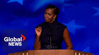 DNC 2024 Michelle Obama taunts Trump over quotBlack jobsquot remark [upl. by Nawud456]