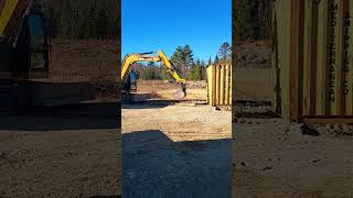 Moving shipping containers with heavy equipment heavy equipment shipping [upl. by Dallon275]