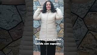 Chaqueta de pluma cálida con capucha👚 moda nykalycom chaqueta [upl. by Gardol641]