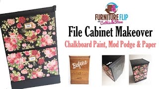 How to Decoupage Furniture  File Cabinet Makeover [upl. by Ern]