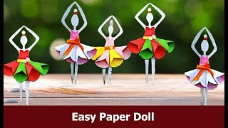 DIY Handmade Paper Dancing Doll Craft Idea DIY By Aloha Crafts [upl. by Dorolisa]