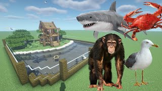 How To Make a Crab Monkey Seagull Shark Farm in Minecraft PE [upl. by Adnileb]