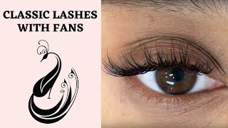 Eyelash Extensions Tutorial Classic Extensions With Very Few 3D Fans [upl. by Mufinella]