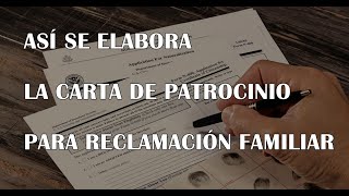 Así se debe elaborar la carta de patrocinio económico para reclamación familiar [upl. by Sikleb154]