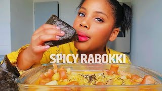 SPICY RABOKKI ONIGIRI MUKBANG [upl. by Ytitsahc610]