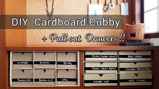 Diy Cardboard Cubby with Pull Out Drawers [upl. by Tuck141]