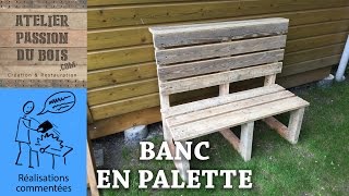 REALISER UN SALON DE JARDIN EN PALETTE  UN BANC [upl. by Gaspar]