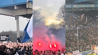 Busempfang der Bielefeld Fans  Sieg vs MSV Duisburg [upl. by Trauts]