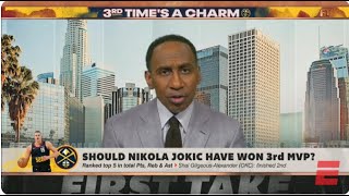 First Take  Stephen A HEATED Shai GilgeousAlexander Should Have Won MVP NOT Jokic  NBA [upl. by Lorianna]