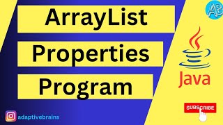 ArrayList Properties with example Program in Java  Collection [upl. by Benji]