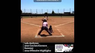 Lola Andrews 2026 CatcherCorners Summer 2024 Offensive Highlights [upl. by Berny321]