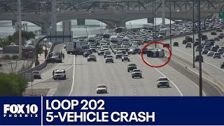 Rollover crash on Loop 202 in Scottsdale [upl. by Anoval985]