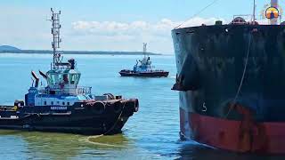 TIMELAPSE  NAVIO BENTLEY  UNBERTHING  VESSEL BENTLEY  PORT OF PARANAGUA  BRAZIL [upl. by Gnohp301]