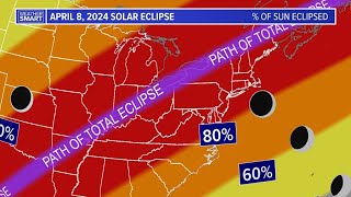 2024 Solar Eclipse Timeline amp path of totality across United States [upl. by Ajnin87]