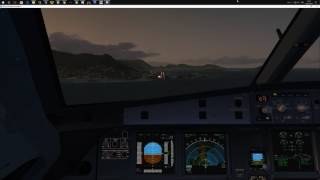 Fslabs A320X landing at FSIA  Seychelles at dusk [upl. by Ybbob]