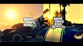 GTA V vs GTA SA with graphics mods xbox 360 and ps3 vs PC [upl. by Even]