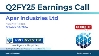 Apar Industries Ltd  Q2FY25  Earnings Conference Call  concall concallshorts aparindustries [upl. by Korey198]