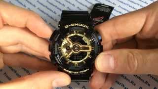 Как настроить Casio GSHOCK GA110GB1AER  видео  WatchForumRU [upl. by Ahsinar]