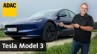 Allrad und hohe Reichweite Tesla Model 3 Facelift im Fahrbericht  ADAC [upl. by Attelra]