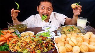 Chicken Chatpate Spicy PaniPuri with green chilies Papaya Chiso मोई HimaliVlogs [upl. by Lianna]