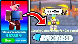 😱EZ GEMS🔥 I GOT CLASSIC CAMERAMAN and SOLD FOR 2M💎GEMS  Toilet Tower Defense [upl. by Nowtna]