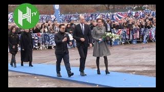 The Duke and Duchess of Cambridge pay tribute to Leicester City owner Vichai Srivaddhanaprabha [upl. by Arica]