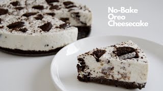 EASY NOBAKE OREO CHEESECAKE 5 INGREDIENTS amp NO GELATIN [upl. by Otha]