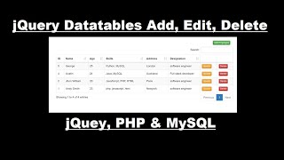 Datatables Live Records Update List Add Edit Delete with jQuery PHP amp MySQL [upl. by Ellemrac]