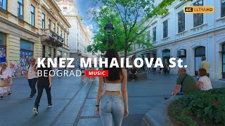 Serbia  Belgrade  Knez Mihailova Street  Walking Tour  4K  Music travel music [upl. by Yanal631]