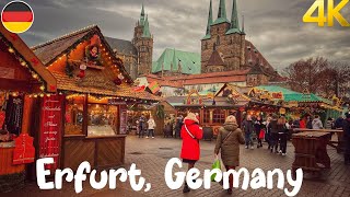 Erfurt Germany Christmas Market Walking tour 4K 60fps  Beautiful Christmas Market [upl. by Shelden515]