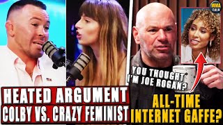 Colby Covington HEATED ARGUMENT w a feminist Live on Air Dana White MISTAKEN for Joe RoganKhamzat [upl. by Karyn]